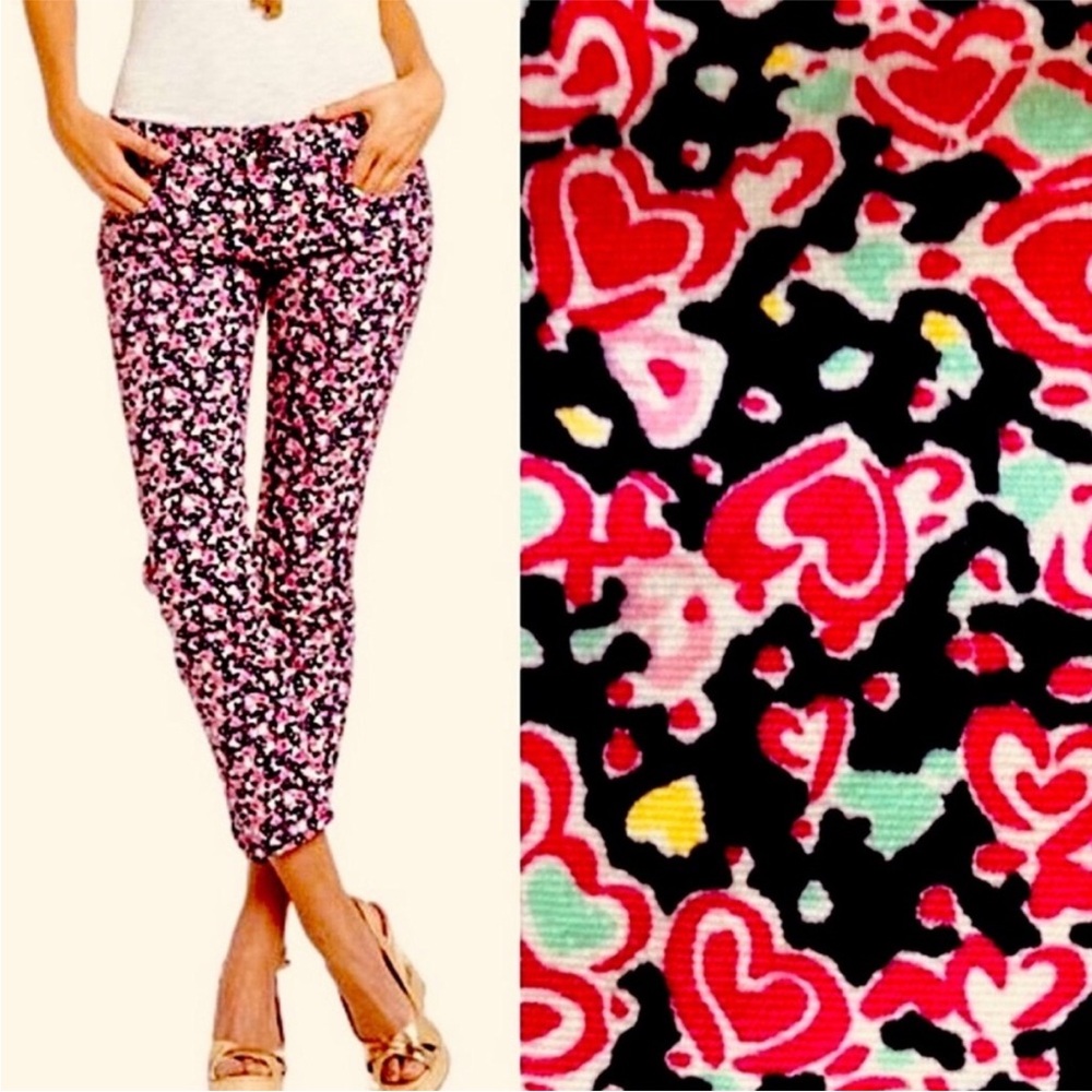 Lilly Pulitzer worth skinny mini pants size 10 navy candy hearts - Picture 9 of 9